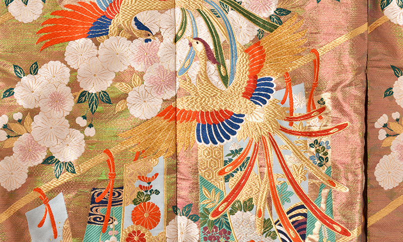 打掛(淡いピンク地・短冊と鳳凰)