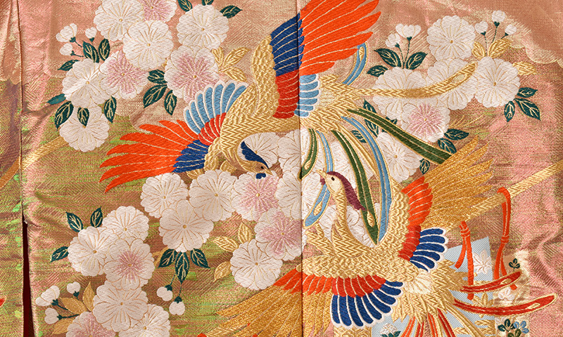 打掛(淡いピンク地・短冊と鳳凰)