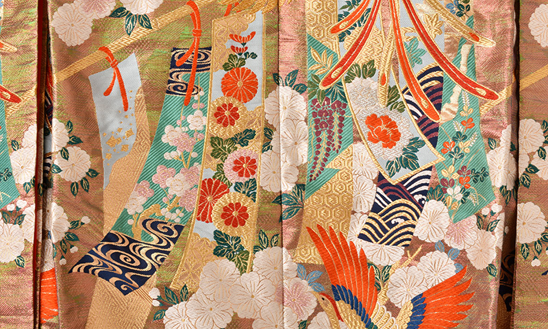 打掛(淡いピンク地・短冊と鳳凰)