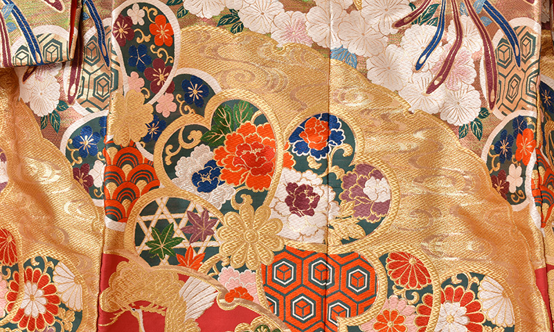 打掛(淡いピンク地・短冊と鳳凰)