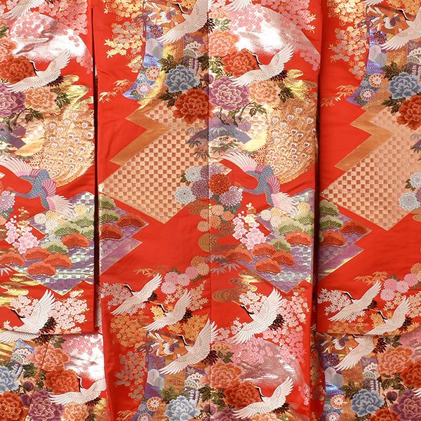 打掛(朱赤地・鶴)