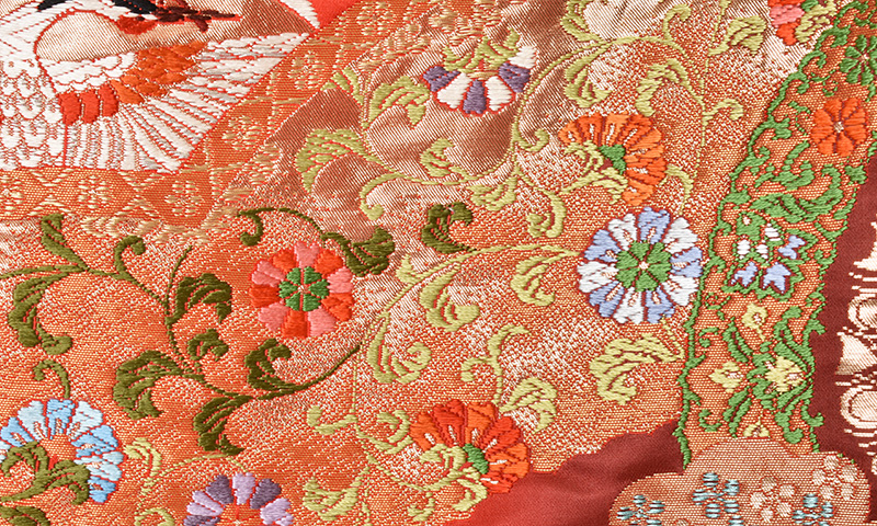 打掛(赤鉄色地・鶴)