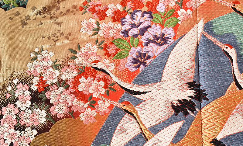 打掛(赤地・金箔と鶴)