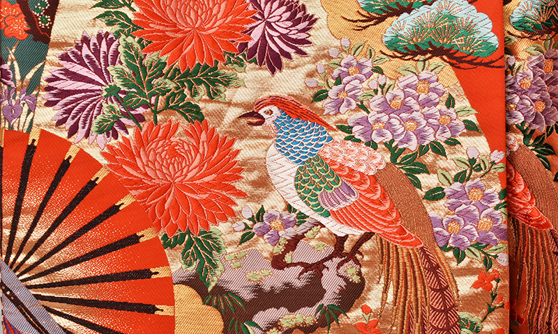 打掛(朱赤地・桧扇)