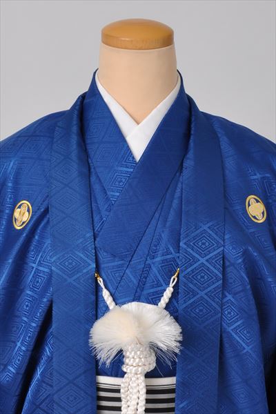 ジュニア紋付袴[青紋付・花菱文・仙台平]