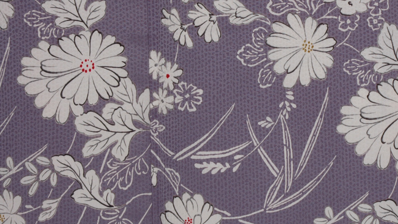 小紋(薄紫地に菊)