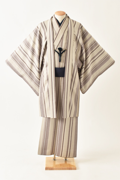 カジュアル男物(hirimiti nakano茶系縞)