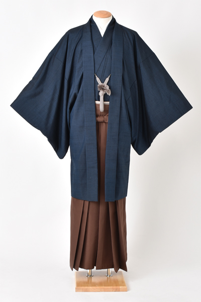 紬アンサンブル[紺・LLサイズ]