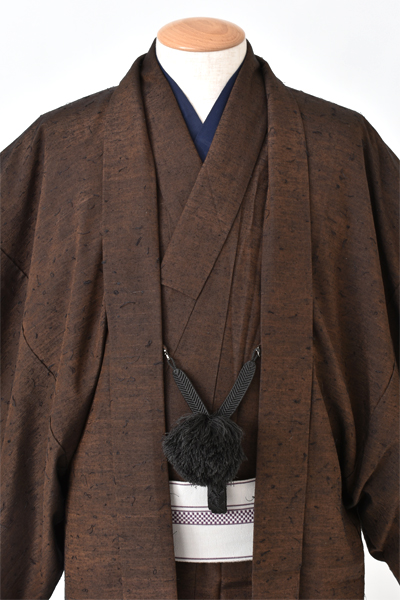 紬アンサンブル[茶・ひげ紬]