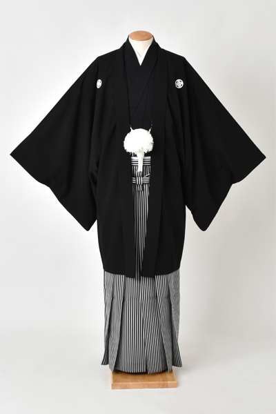 黒紋付袴[大きいサイズ・化繊]