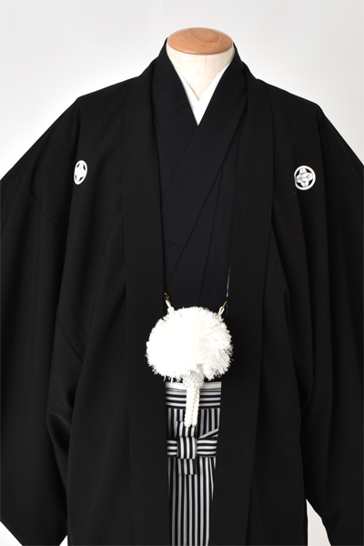 黒紋付袴[大きいサイズ・化繊]