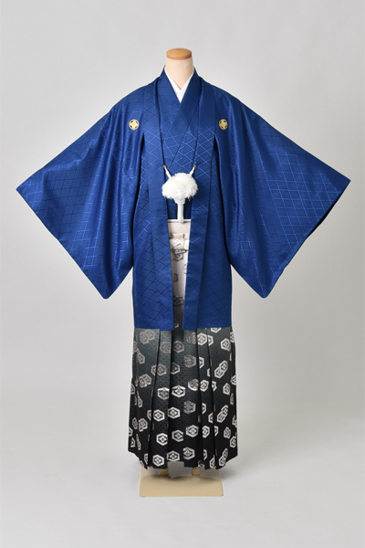 紋付袴[青紋付・袴亀甲花菱]