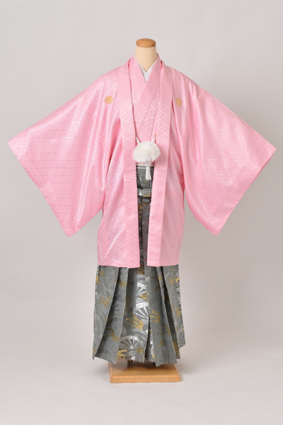 紋付袴[桜紋付・袴源氏車]