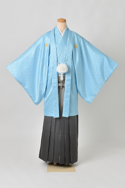 紋付袴[水紋付・袴縞]