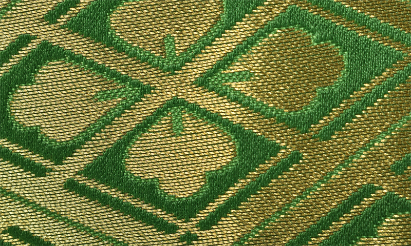 紋付袴[黄緑紋付・袴花菱]