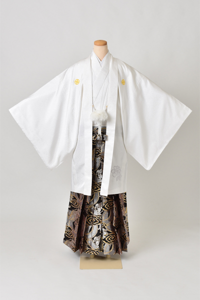 紋付袴[白紋付刺繍入り・袴龍]