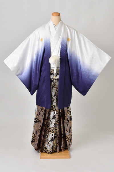 紋付袴[白・紺紋付・袴龍]