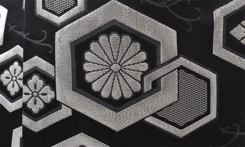 紋付袴[黄ぼかし紋付・袴亀甲紋］