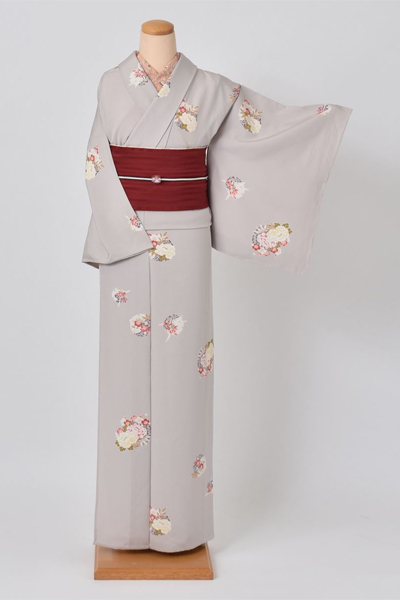 単衣小紋[グレー]