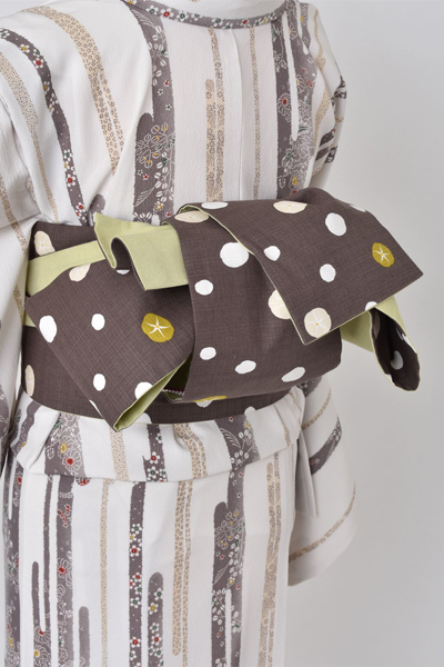 単衣カジュアル小紋[白色]