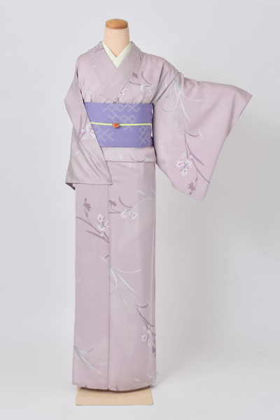 単衣カジュアル小紋[薄紫色]