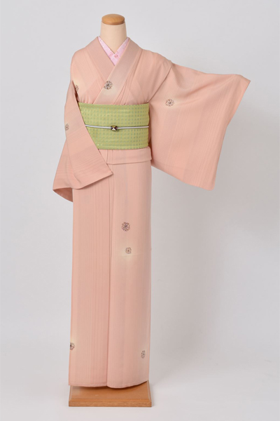 単衣小紋[ピンク色]