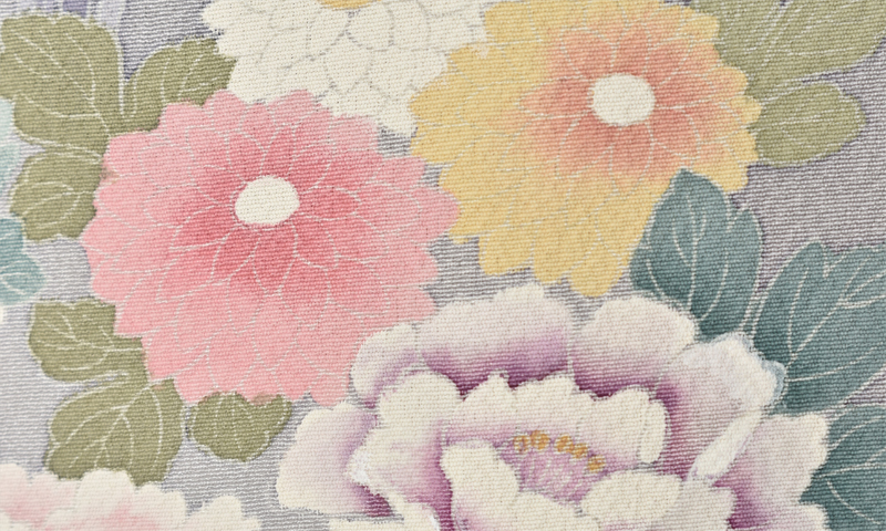 単衣訪問着[淡い紫地・花かご]