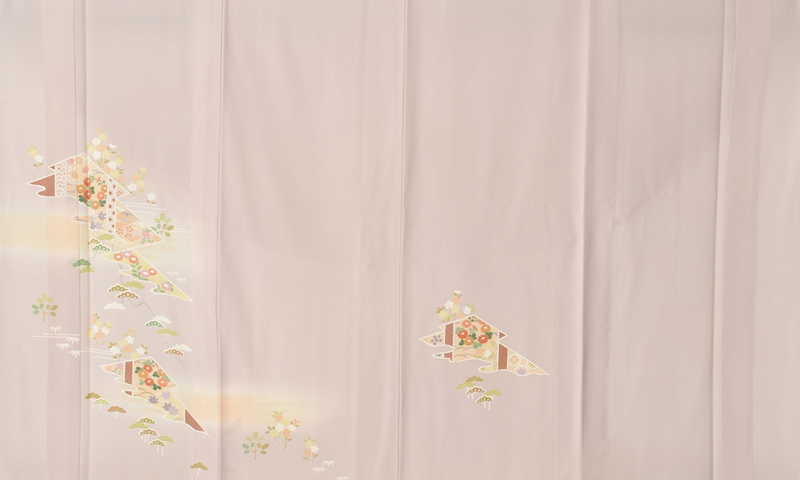 単衣訪問着[淡いピンク紫地・小花]