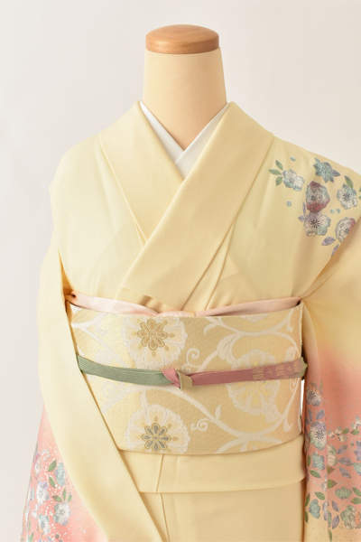 単衣_訪問着〈クリーム・辻が花風〉