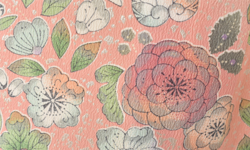 単衣_訪問着〈クリーム・辻が花風〉