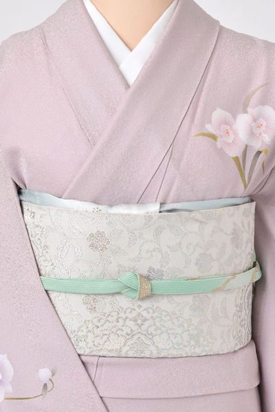 単衣訪問着［薄紫色に蘭］