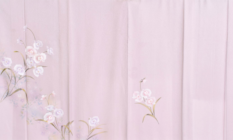 単衣訪問着［薄紫色に蘭］