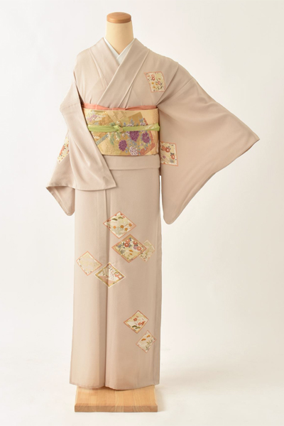 単衣_訪問着〔淡ベージュ〕