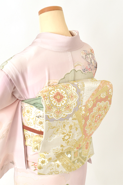 単衣訪問着[桜色と文箱]