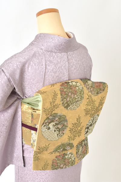 単衣訪問着[紫色に辻が花模様]