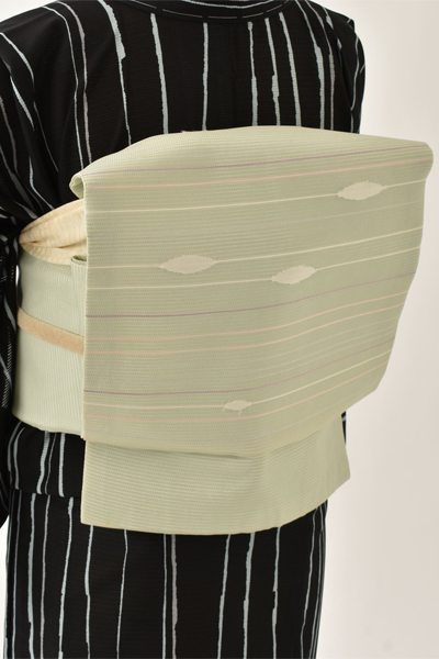 夏物_小紋〈黒・よろけ縞〉