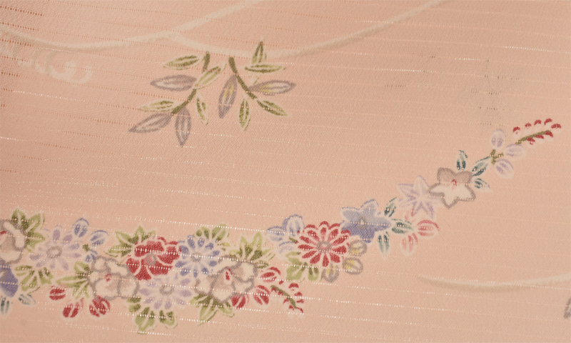 夏物_小紋〈ピンク・四季草花〉