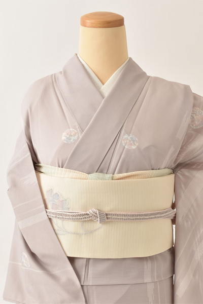 夏物_小紋〈藤色・霞文〉