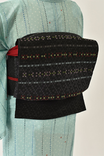 夏物_小紋〈薄緑・幾何学模様〉