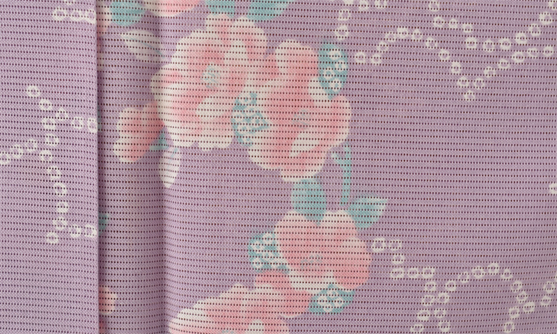 夏物_小紋〈藤色・桜柄〉