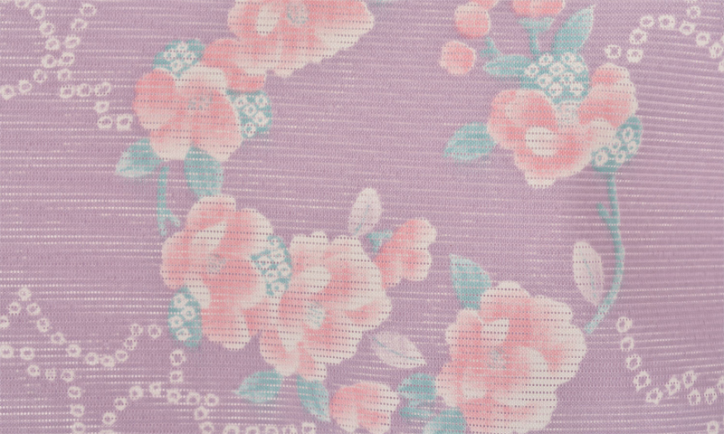 夏物_小紋〈藤色・桜柄〉