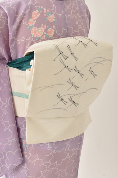 夏物_小紋〈藤色・桜柄〉