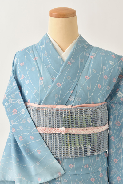 夏物_小紋〈水色・小花〉