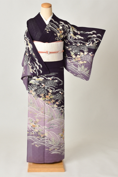 夏物_訪問着(紫地・御所解模様)