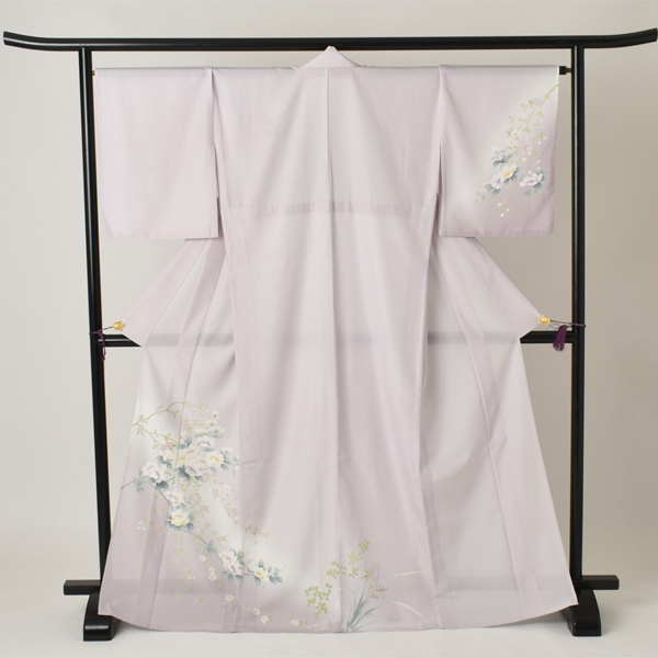 夏物_訪問着(淡い藤色地・木花)