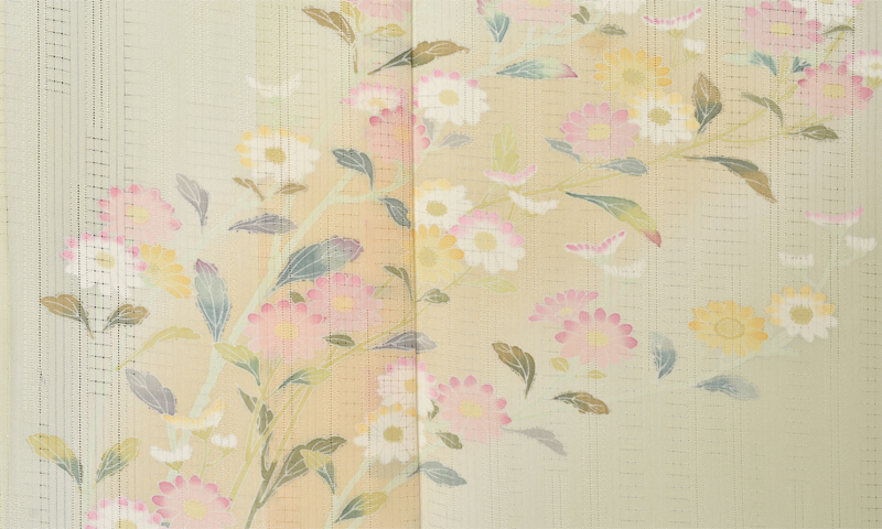 夏物_訪問着(裏葉色地・秋の草花)