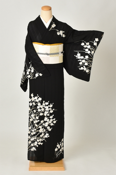 絽訪問着[黒地・胡蝶蘭]