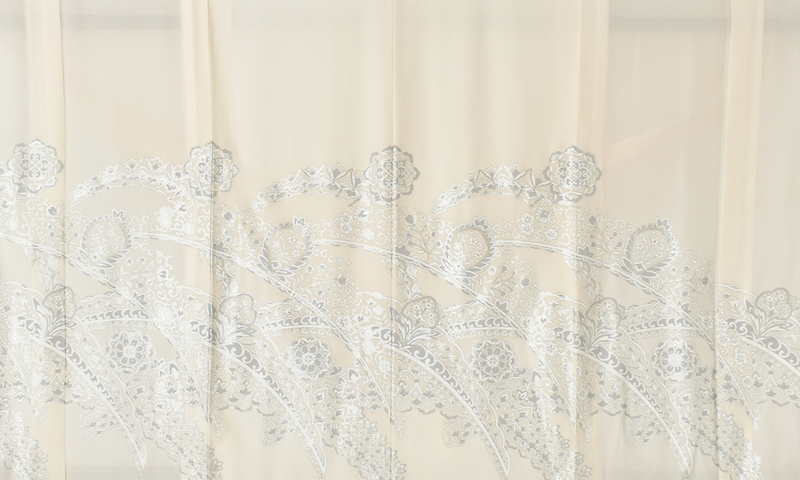 絽訪問着[白地・幾何学・華紋]