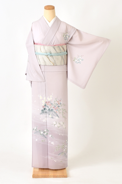 夏物_絽訪問着[淡紫・菊]