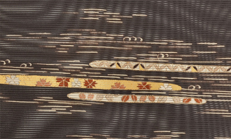 夏物_訪問着〈ダークグレー・霞文〉